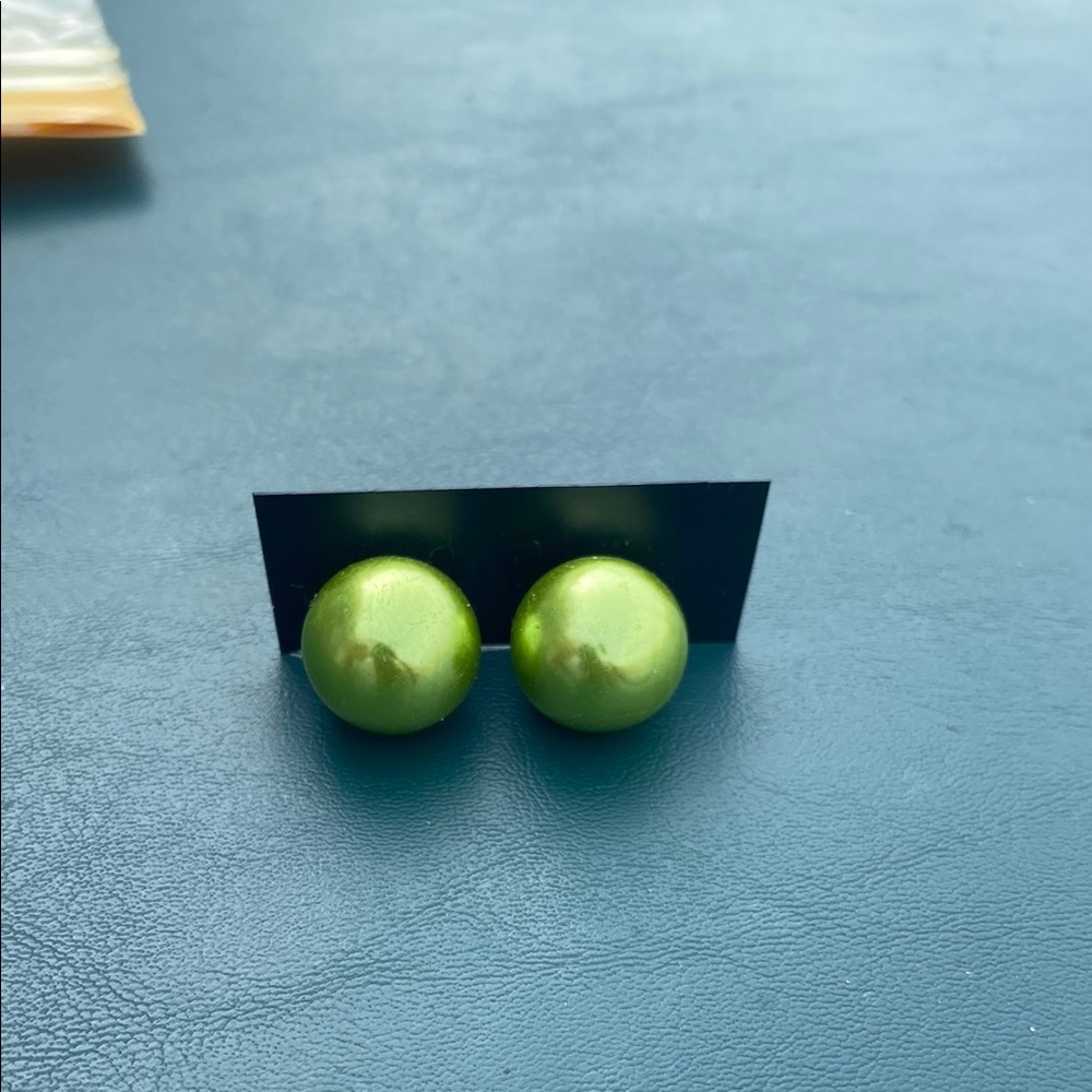 Green Stud Earrings